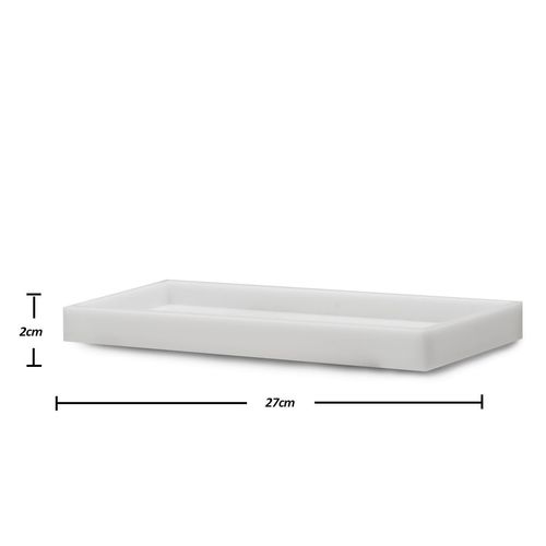Bandeja Dia a Dia Acrílico 27x9,5cm Branco