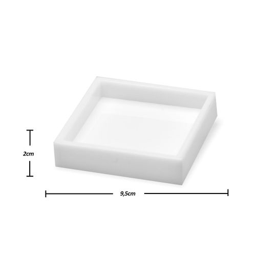 Bandeja Dia a Dia Acrílico 9,5x9,5cm Branco