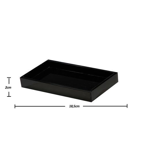 Bandeja Dia a Dia Acrílico 18,5x9,5cm Preto