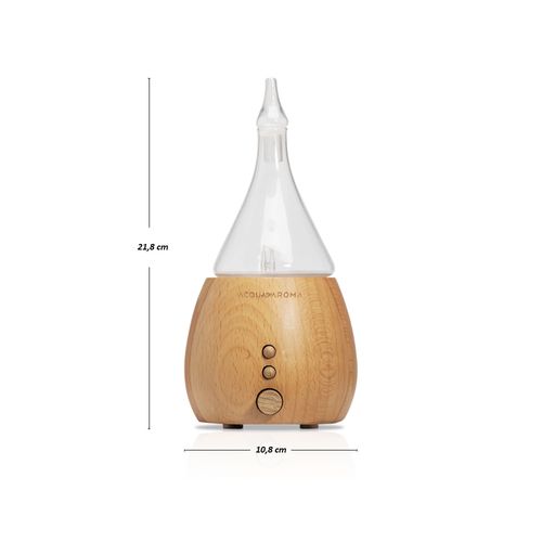 Difusor Elétrico Aromaterapia Gota de Vidro Madeira