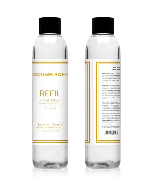 Perfume para Ambientes Premium Refil 200ml Jasmim e Romã