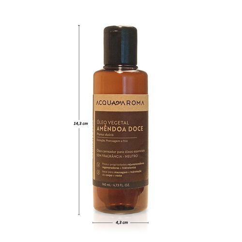 Óleo Vegetal Aromaterapia 140mL Amêndoa Doce