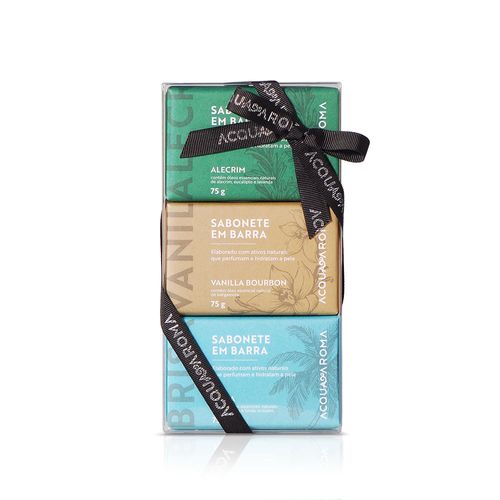 Kit Dia a Dia Sabonetes 75g c/ 3und Alecrim, Vanilla Bourbon, Brisa