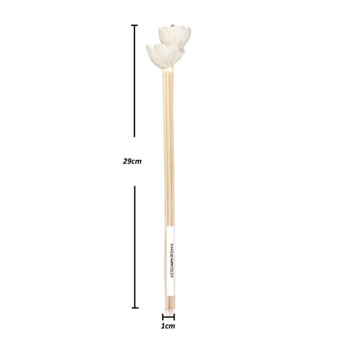 Varetas Difusoras Dia a Dia 25cm Rattan Tulipa Aberta c/ 8 Natural