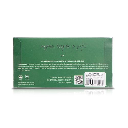 Kit Experiência Acqua Aroma 5mL 6 Fragrâncias Grupo 2