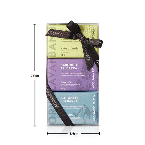 Kit Dia a Dia Sabonetes 75g c/ 3und Bambu Chinês, Lavanda, Orvalho