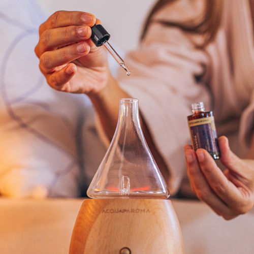 Difusor Elétrico Aromaterapia Gota de Vidro Madeira